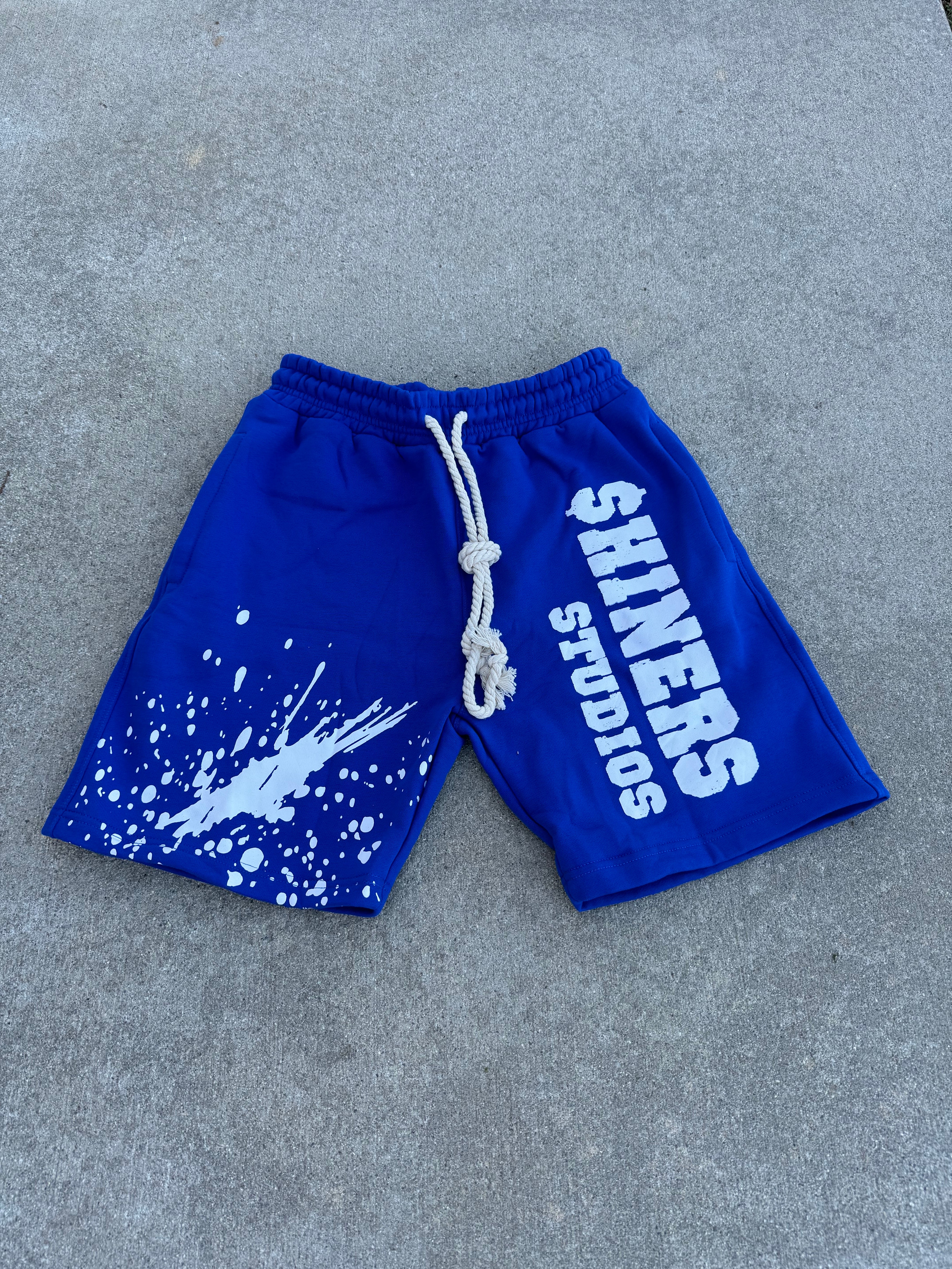 Blue Shiners Paint Splatter shorts