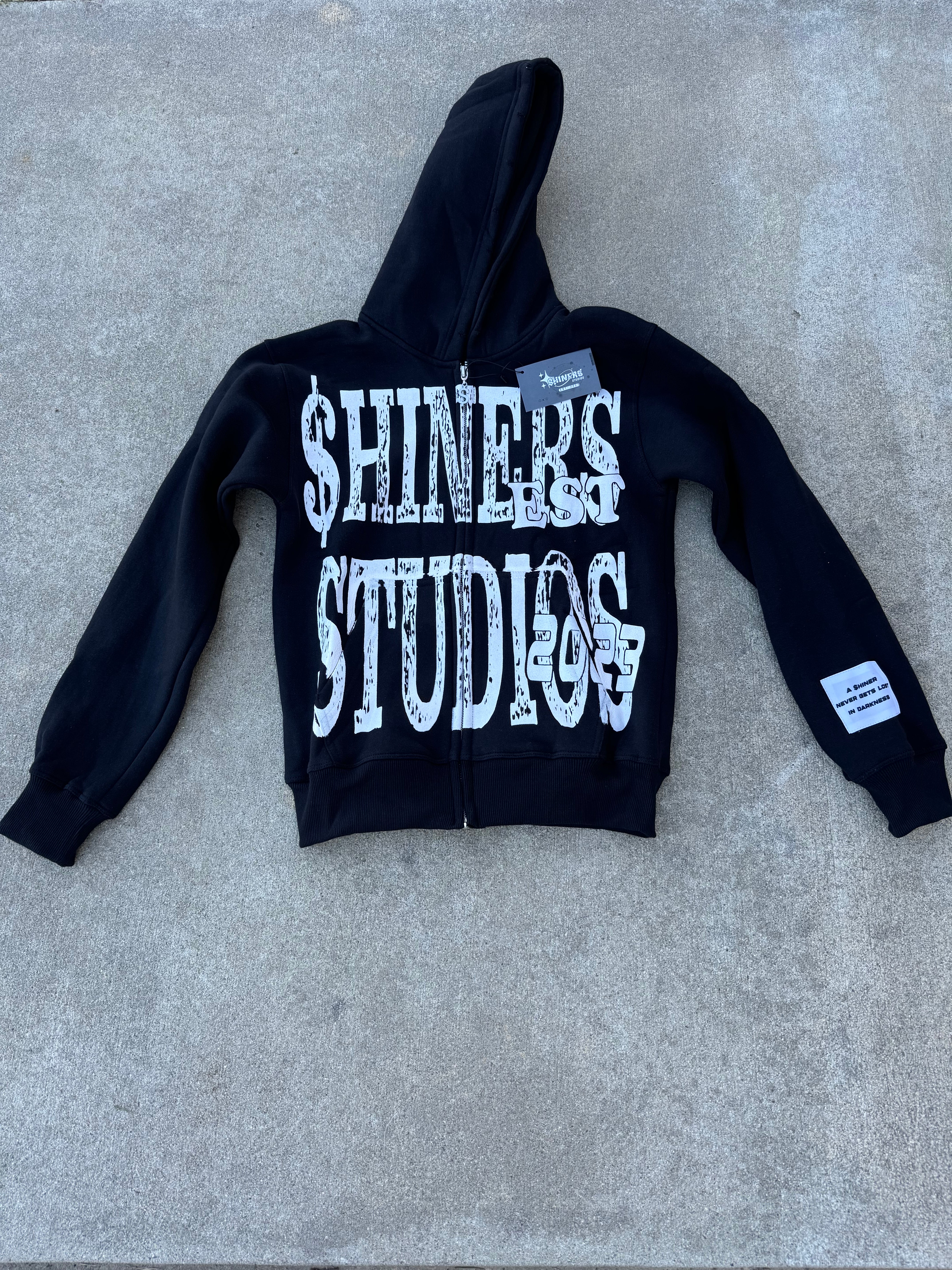 Black Shiners Zip Up Jacket