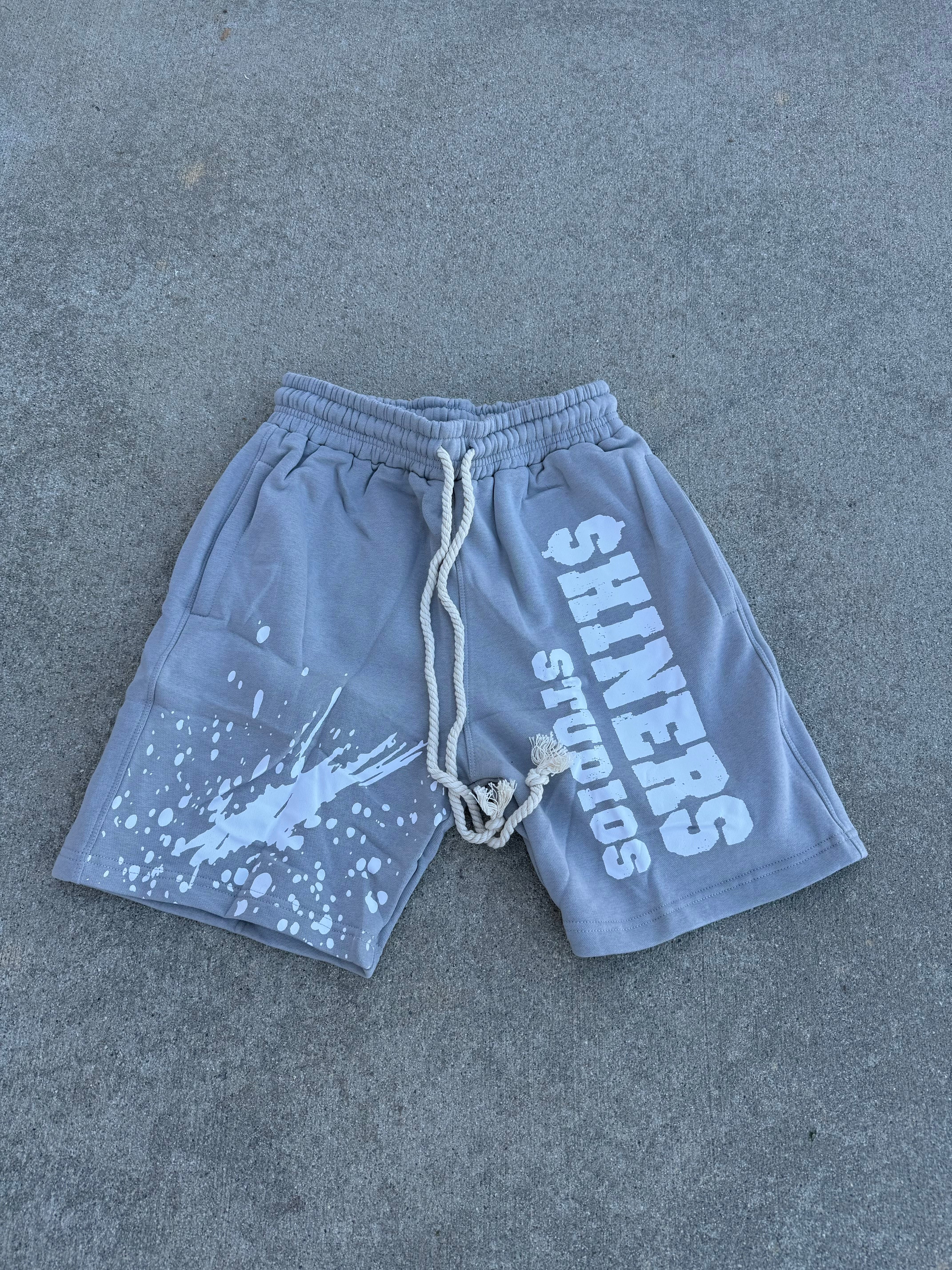 Grey Shiners Paint splatter shorts