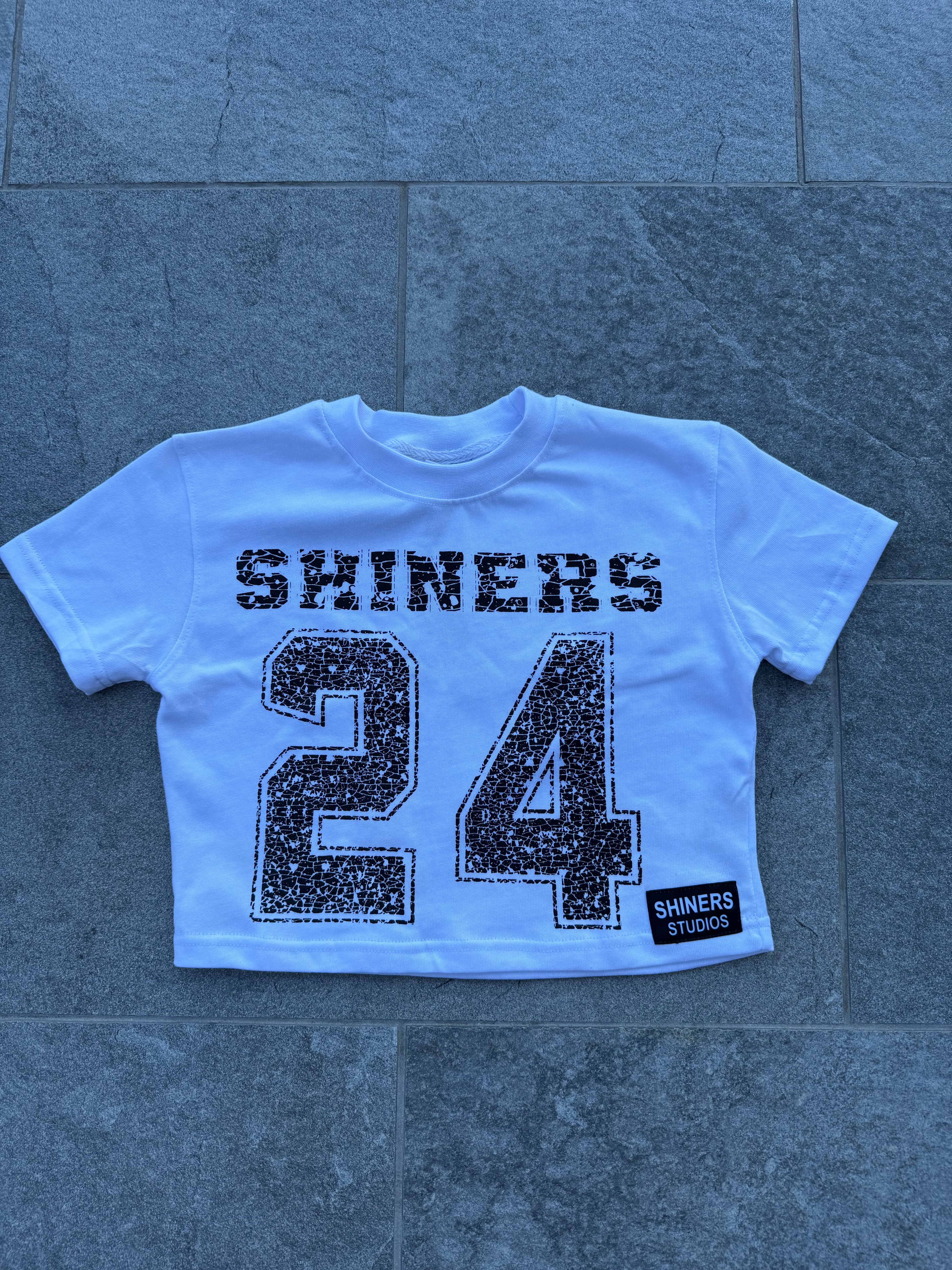 White “24” Female Cropped Top