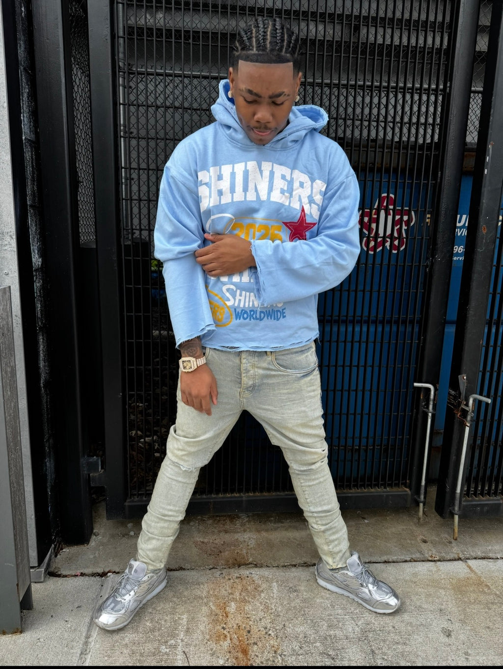 DISTRESSED SHINERS HOODIE (UNC BLUE)
